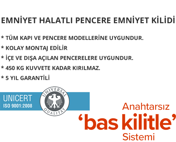 Winlock Halatlı Kapı ve Pencere Emniyet Kilidi – Siyah - Görsel 2